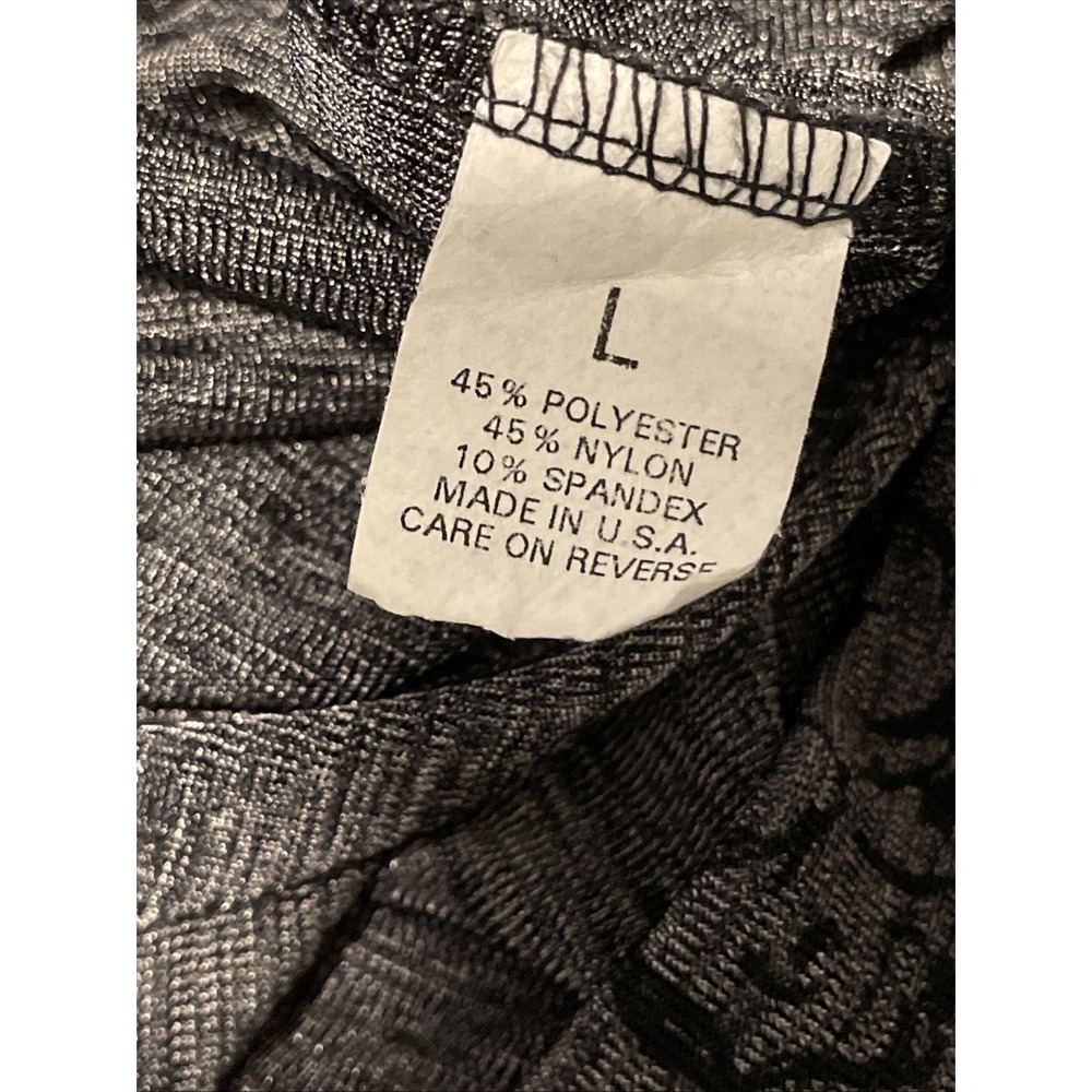Briggs New York Large Gray Paisley Blouse Stretch V Neck Ruched Top - Picture 8 of 9